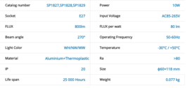 Premier Led Lamp E27 15W 3000K 00100600015