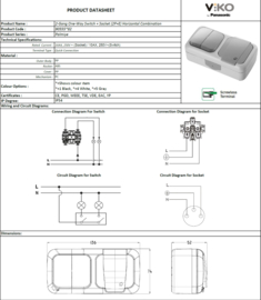 Viko Combinatie Serie / WCD+RA Hori. Palmiye Grijs 90555582