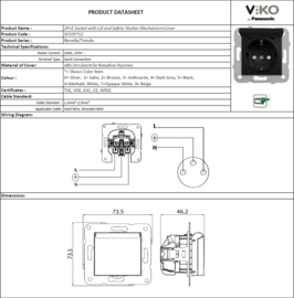 Viko WCD enkel met RA + Klep + Kinderbeveiliging Novella Black 92105512