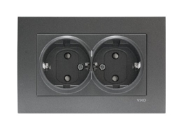Viko WCD dubbel met kinderbeveiliging RA Novella Fume 93000458
