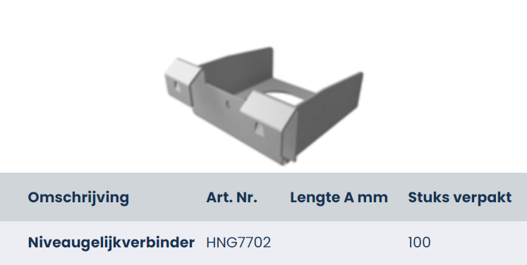 Niveaugelijkverbinder, doos 100 stuks HNG7702
