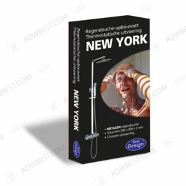 Best Design New-York Opbouw Regendoucheset Vierkant Chroom 3801102