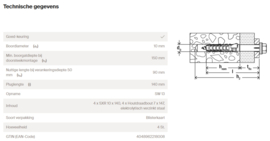 Fischer Constructieplug SXR 10x140 SS 532679
