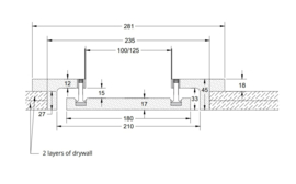 Nedco Vierkant toe-/afvoerventiel, instucbaar, zonder frame Ø125 m 66800700
