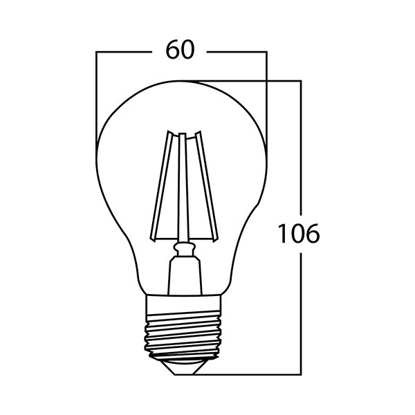 Braytron 8W E27 A60 CLEAR DIMMABLE FILAMENT 2700K LED Bulb