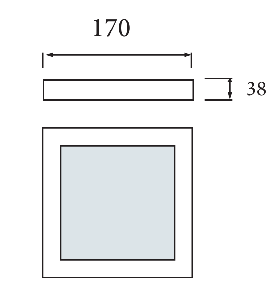 Horoz Sofia BLack 24W Led Opbouw Square