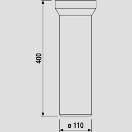 WB 33.3747 WC Afvoeraansluitbuis Wit Ø110 x 100 mm.
