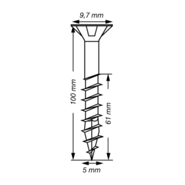 SPAX Uni. Schroef WIROX 5.0 x 100 T20 T-Star Plus (30x) 4191010501007