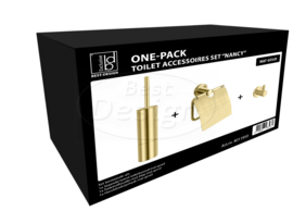 Best Design One-Pack Toilet Accessoires Set Nancy Mat-Goud 4011950