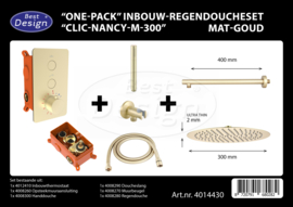 Best Design One-Pack Inbouw-Regendoucheset Clic-Nancy-M-300 Mat-Goud 4014430
