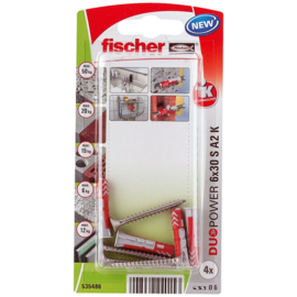 Fischer DuoPower Plug 6x30 S A2 K 535486