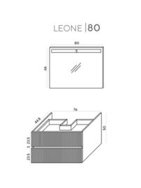 Wome Leone Grijs 80cm Badmeubelset