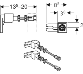 Geberit 111815001 Bevestigingsset Montage Sigma (UP320)