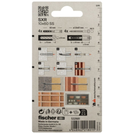 Fischer Constructieplug SXR 10x60 SS 532681