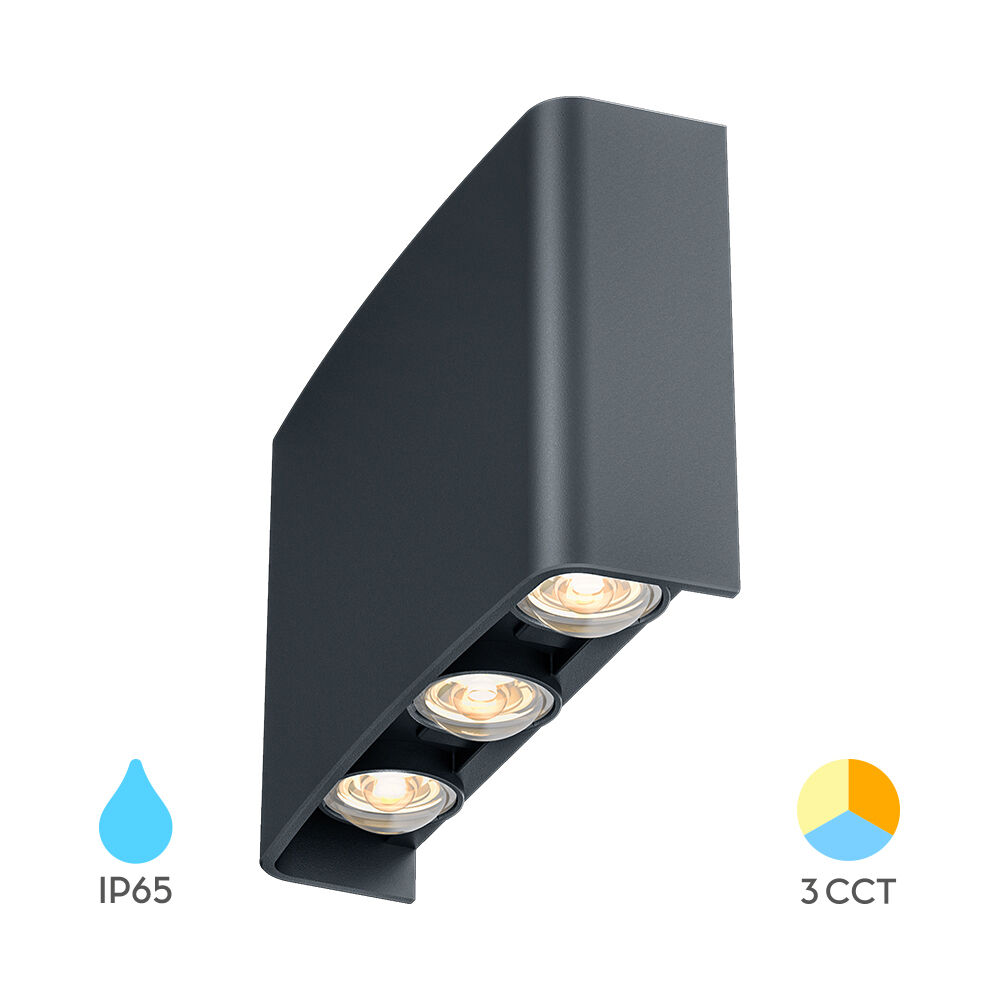 Braytron VECTOR B WL Grey 6x1W 3IN1 IP65 Wall Light