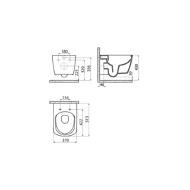 Creavit EG321.400 Bidet + Kraan Wandcloset Rimless