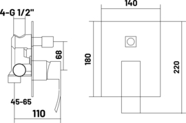 Creavit NAVA Inbouw Douchemengkraan DNV2448