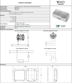Viko Combinatie Schakelaar / WCD+RA Hori. Palmiye Grijs 90555581