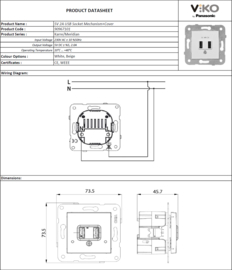 Viko USB 5V-2A Karre Wit 90967101