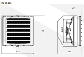 Reventon CV Lucht Heater HC30 26KW 230V