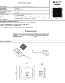 Viko TV (Coax) inbouwdoos End + plaat Novella Black 92105510