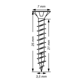 SPAX Uni. Schroef WIROX 3.5 x 25 T20 T-Star Plus (250x) 4191010350257