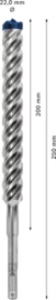 Bosch Expert SDS plus-7X Hamerboor 22 x 200 x 250mm 2608900146