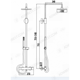 BD Paris 200 Opbouw regendoucheset Rond Chroom 3801101