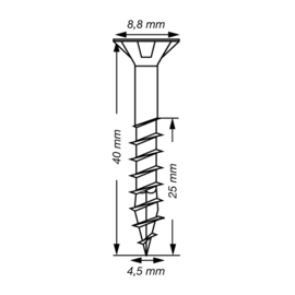 SPAX Uni. Schroef WIROX 4.5 x 40 T20 T-Star Plus (100x) 4191010450407