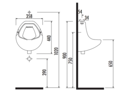 Creavit TP600 Urinoir Top