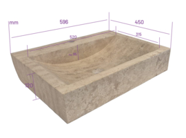 Wome Wastafel Marmer Vierkant