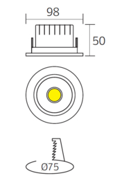 Horoz Lena 6W LED Dimbaar Inbouw Rond 4000K