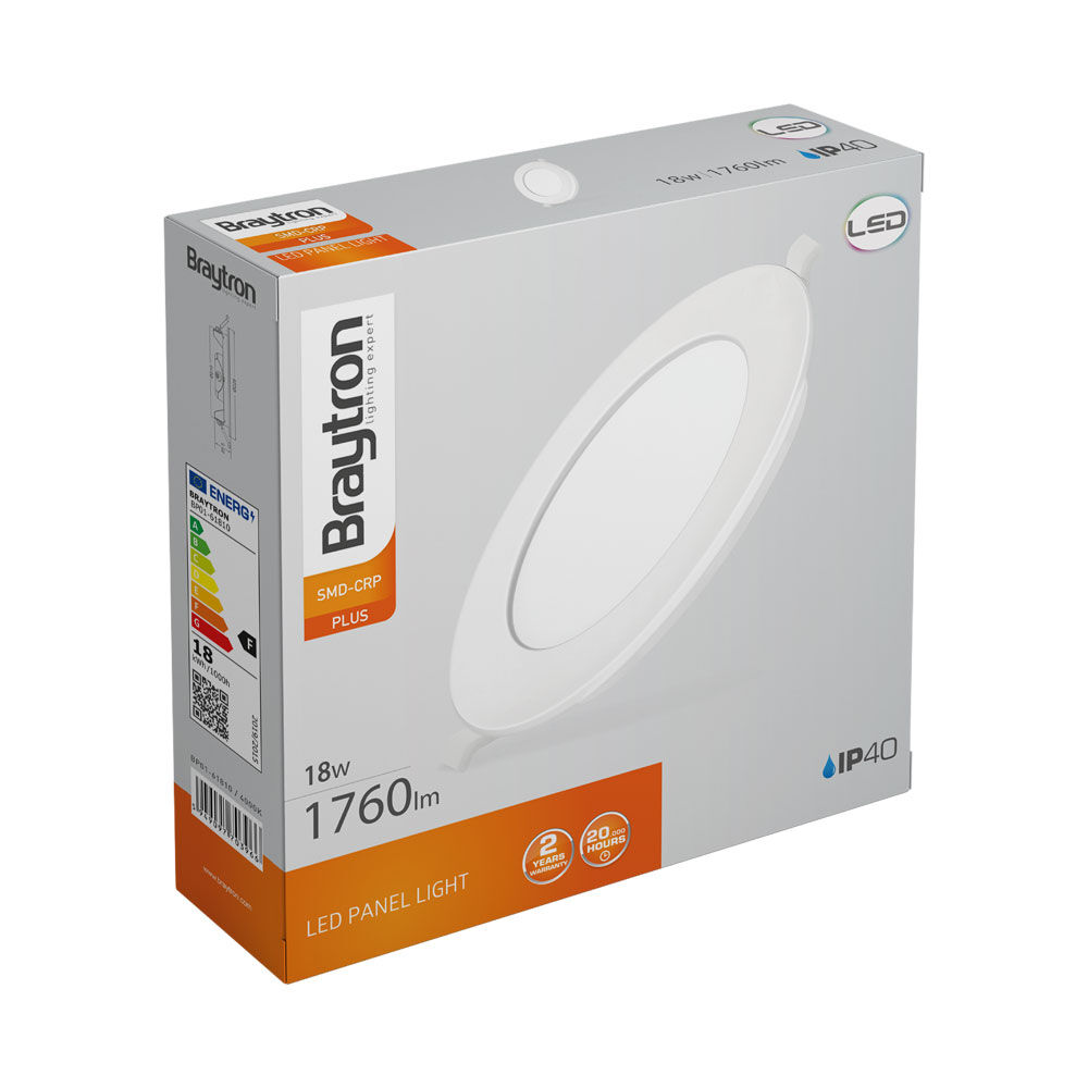 Braytron SMD CRP 18W RND 8INC White 4000K LED Panel