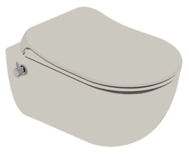 KALE Zero Mat Creme Bidet + Kraan Wandcloset Rimless + Softclose Zitting