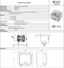 Viko Schakelaar met controlelamp Palmiye Grijs 90555519