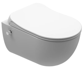 KALE Zero Wit Bidet + Kraan Wandcloset Rimless + Softclose Zitting