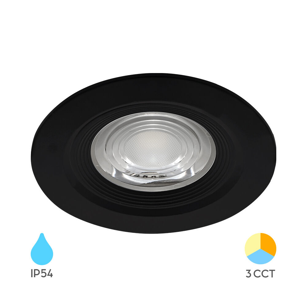 Braytron 7W G3 ROUND BLACK IP54 3IN1 LED Downlight
