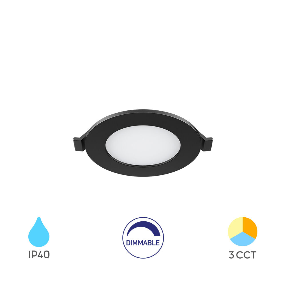Braytron SMD CRP 4W RND DIM 3INC Black 3IN1 LED Panel