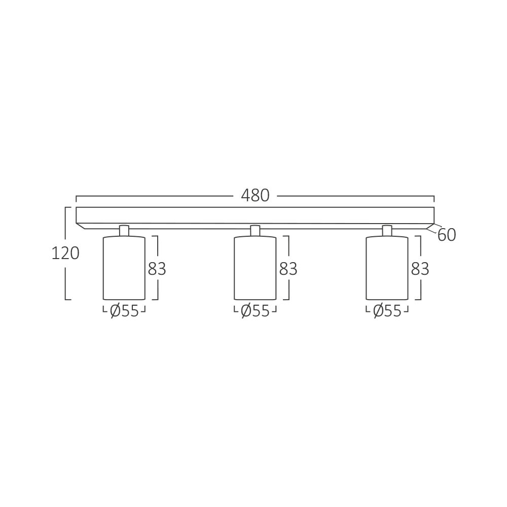 Braytron BETA SRQ 3 Black GU10 IP20 Spotlight Fixture
