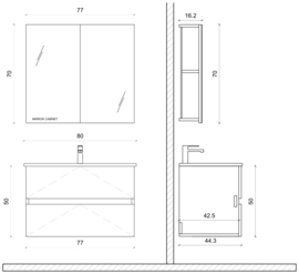 Titan Wit 80cm Badmeubelset