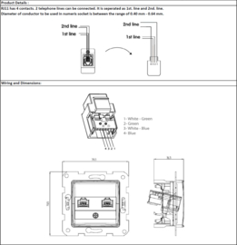 Viko Telefoon 2x Cat3 inbouwdoos Novella Fume 93000413