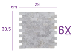 S07 White (6x) 3D Steenstrips Marmer 0,53m²