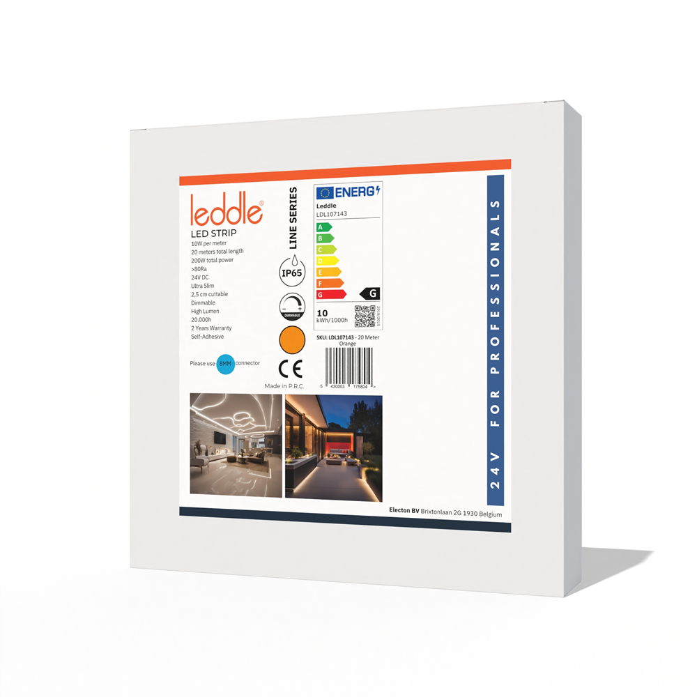 Leddle LED Strip 24V ORANGE 10W/m, Dimmable