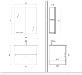 Titan Wit 60cm Badmeubelset