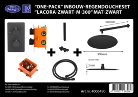 Best Design One-Pack inbouw-regendoucheset Lacora-Nero M-300 4006490