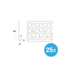 RS PVC 3108-260 Bundel Stucstopprofiel PVC 8 mm. (25x)