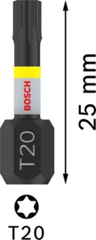 Bosch Impact Control Schroefbit T20 25mm (2x) 2608522474