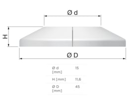 Flamco Klemrozet Ø15mm Enkel Wit RV 12415 (50x)