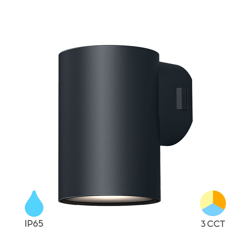 Braytron VEKTA D WL.1 Grey 1x9W 3IN1 IP65 Wall Light
