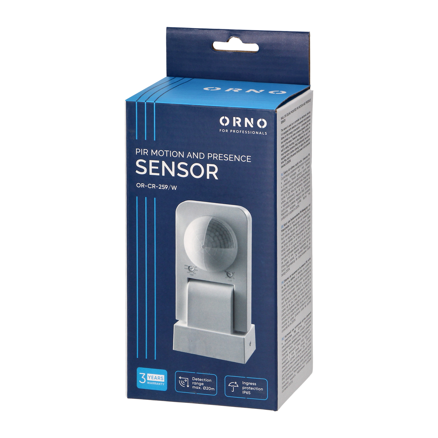 ORNO 140027 - Motion sensor 360°, White 2000W, max. 20m